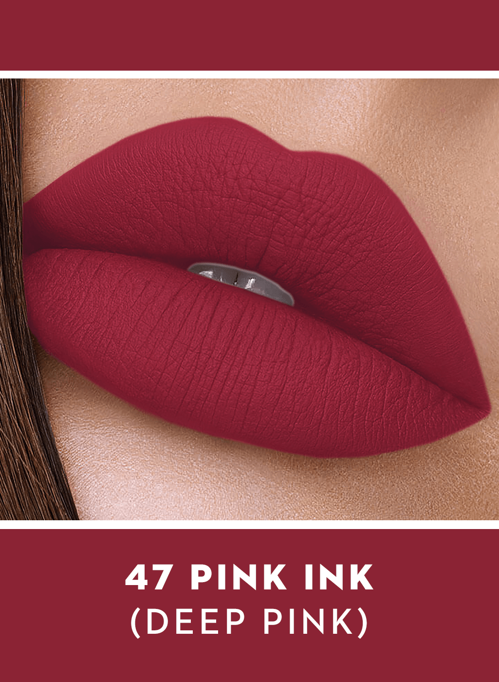 dark pink lipstick